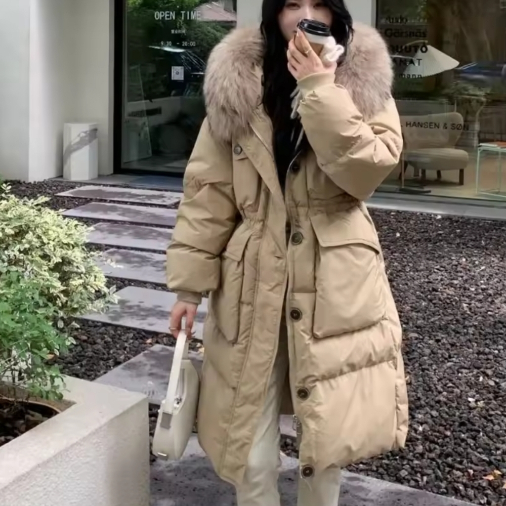 Fur Jacket Female Feather Waterproof Winter Long Puffer Jacket 2025 - Picture 2 of 9